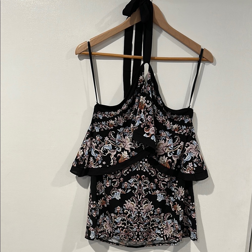 White House Black Market Ruffled Tie Front Camisole